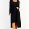 Ribbed Cardigan & Cami Midi Bodycon Dress