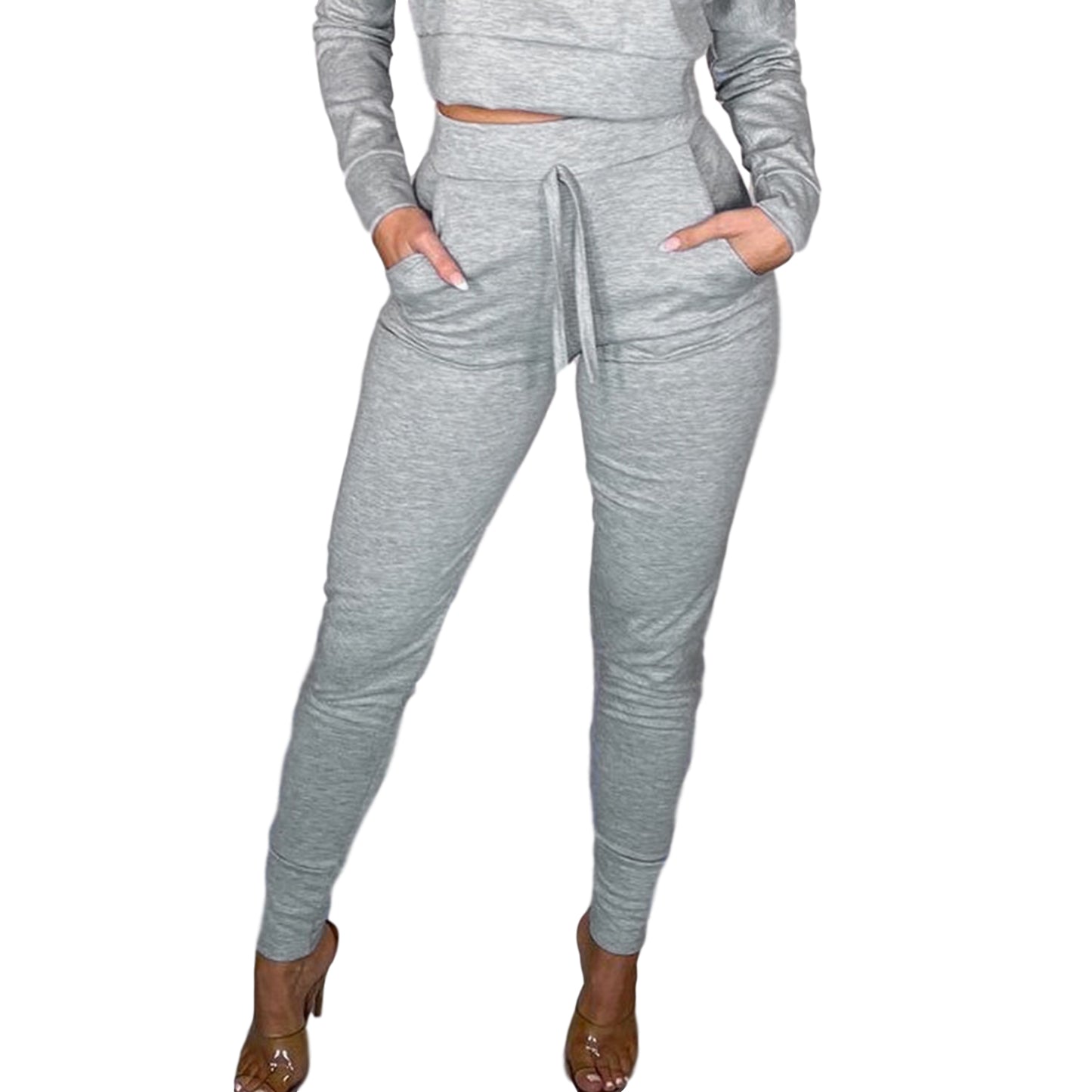 Women Korean Style High Waist Lace-Up Sweatpants Autumn Winter Fashion Casual Joggers Pants Slim Fit Pencil Trousers Femme