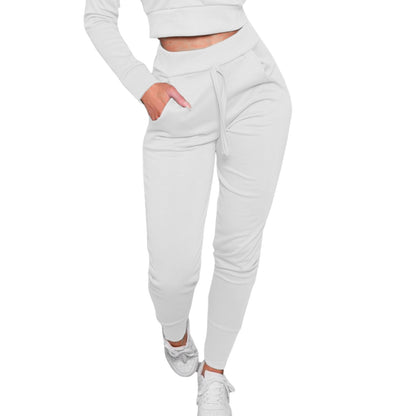 Women Korean Style High Waist Lace-Up Sweatpants Autumn Winter Fashion Casual Joggers Pants Slim Fit Pencil Trousers Femme